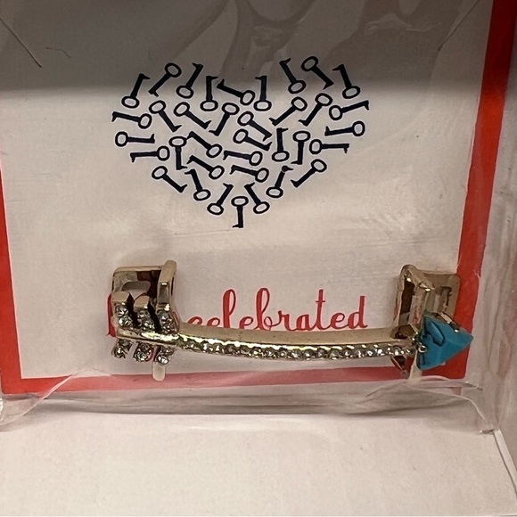 Keep Collective Large Pave Arrow Slider Charm - Turquoise & Gold - New In Box - Picture 3 of 4